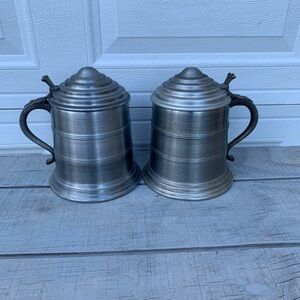 Pair of Vintage Tilso Heavy Gauge Aluminum Stein Ice Buckets W/Lids & Insert